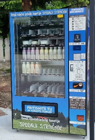 Multimat milk vending machine at Kmetija Spodnji Strmčnik in Nazarje